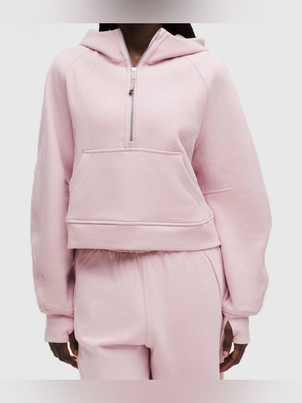 lululemon athletica Light Pink Zip-Up Hooded Pullover